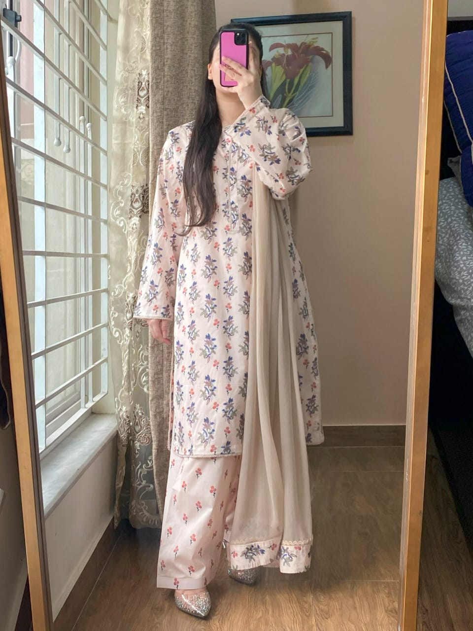 Lawn Printed Dress With Shalwar