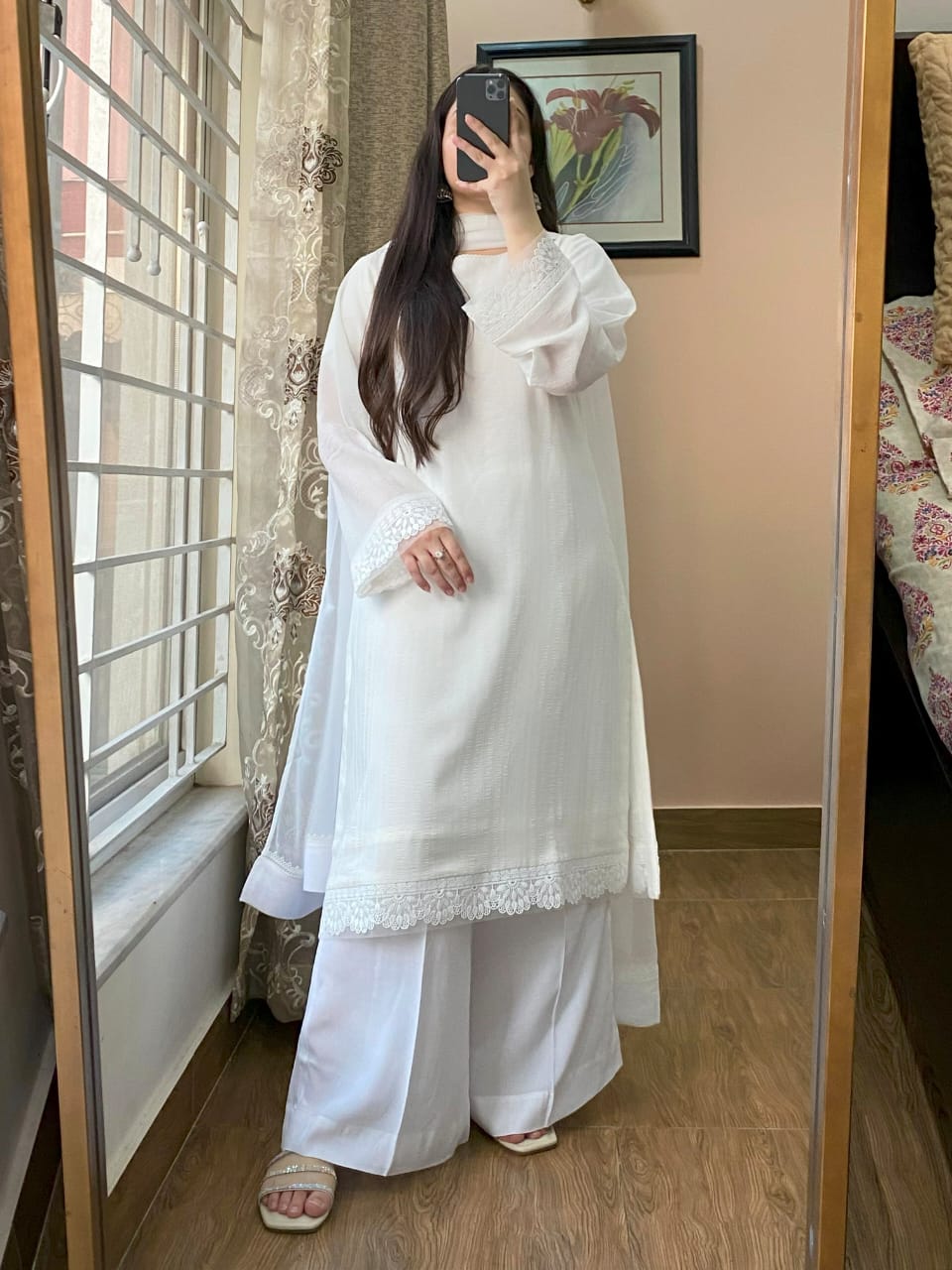 3 Piece - Georgette Dress with Plazo