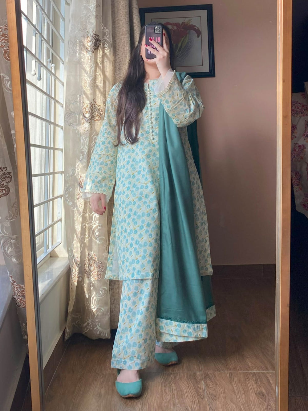 3 Piece - Khaddar Printed Dress