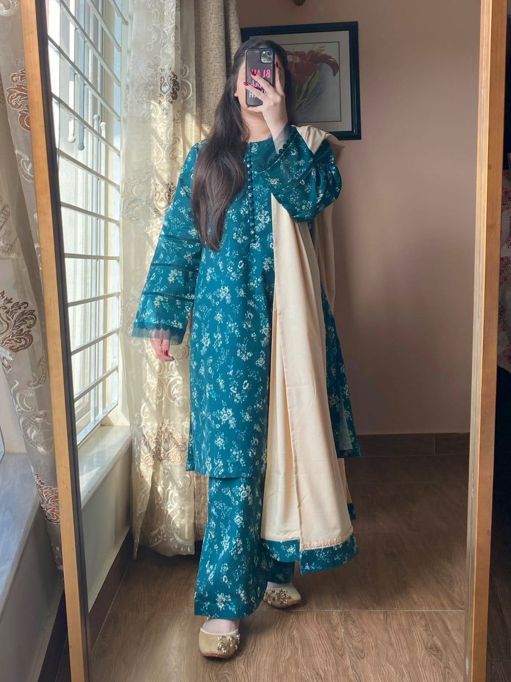 3 Piece - Khaddar Printed Dress