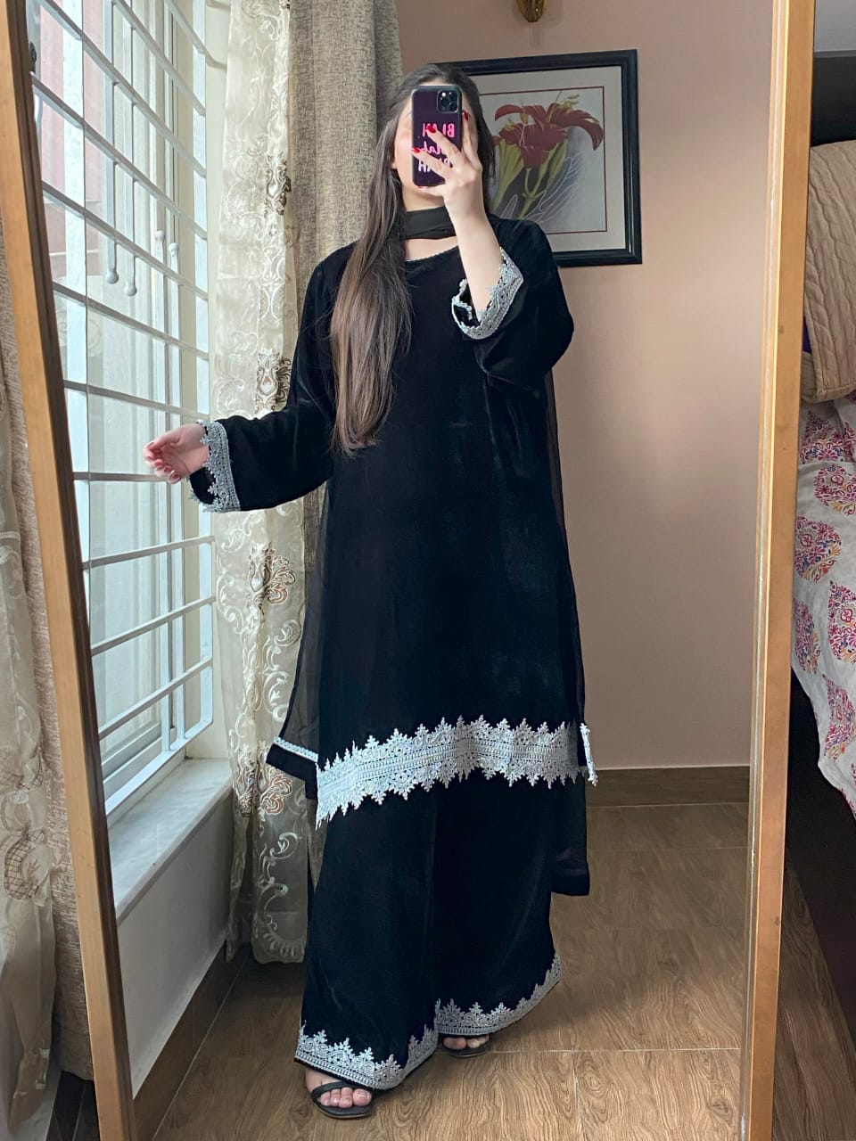 3-Piece Velvet Dress