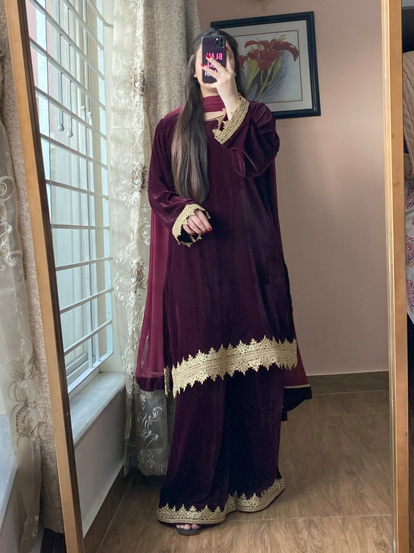 3-Piece Velvet Dress