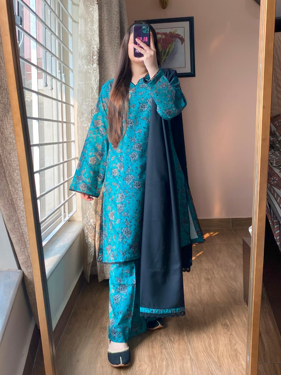 3 Piece - Khaddar Printed Dress