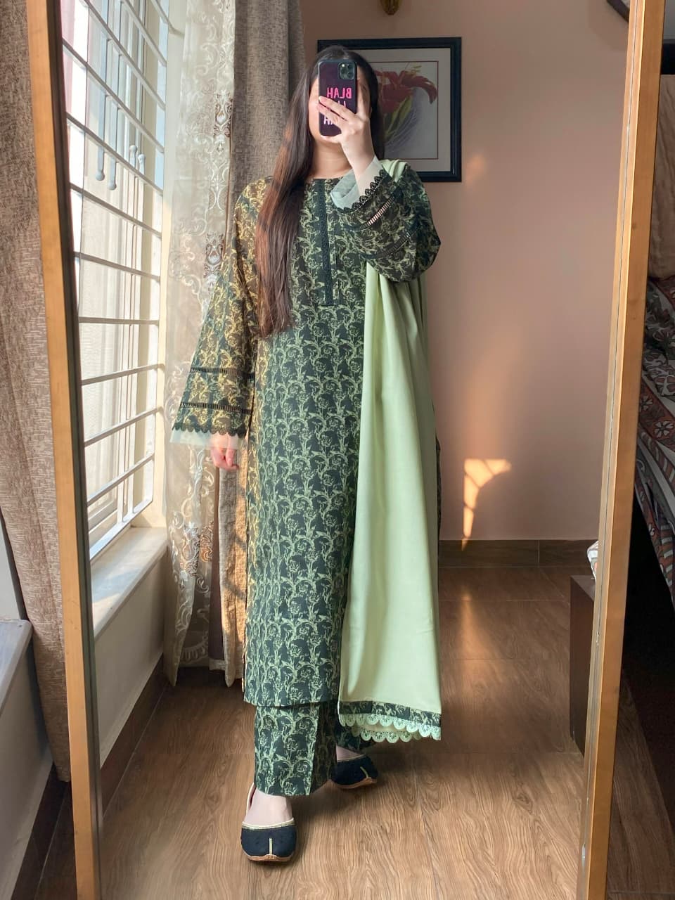 3 Piece - Khaddar Printed Dress