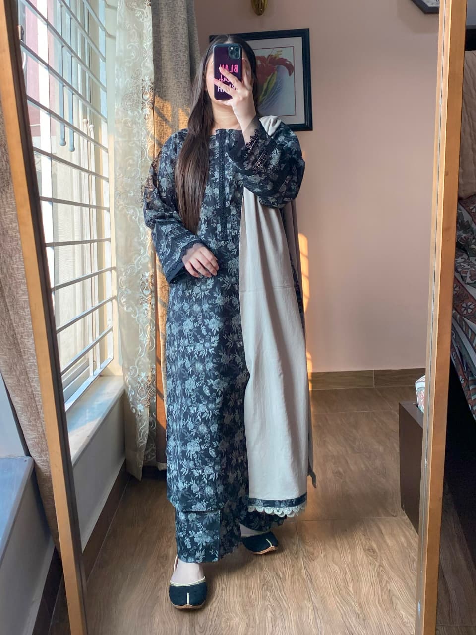 3 Piece - Khaddar Printed Dress