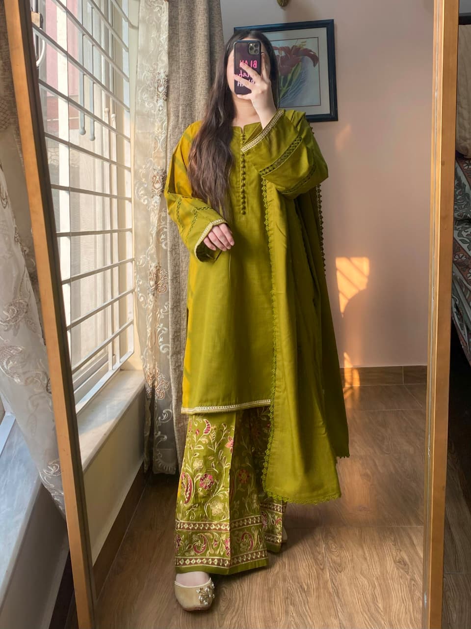 3 Piece - Slub Khaddar Embroidered Dress