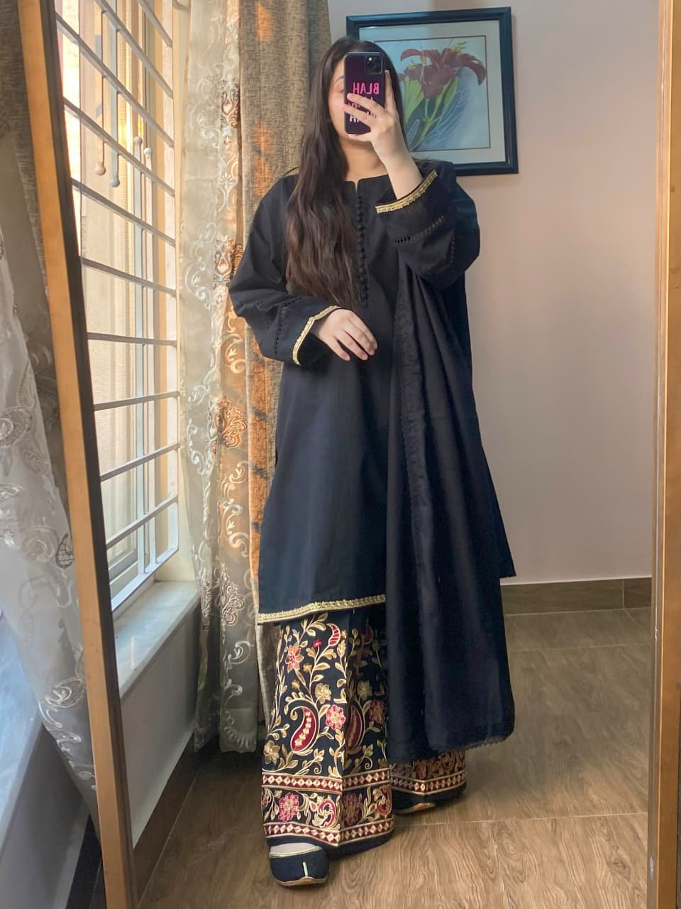 3 Piece - Slub Khaddar Embroidered Dress