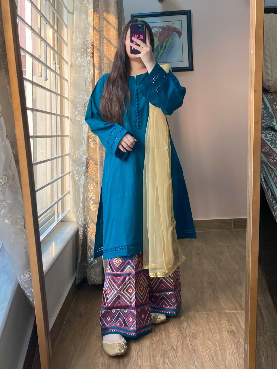 3 Piece - Slub Khaddar Embroidered Dress