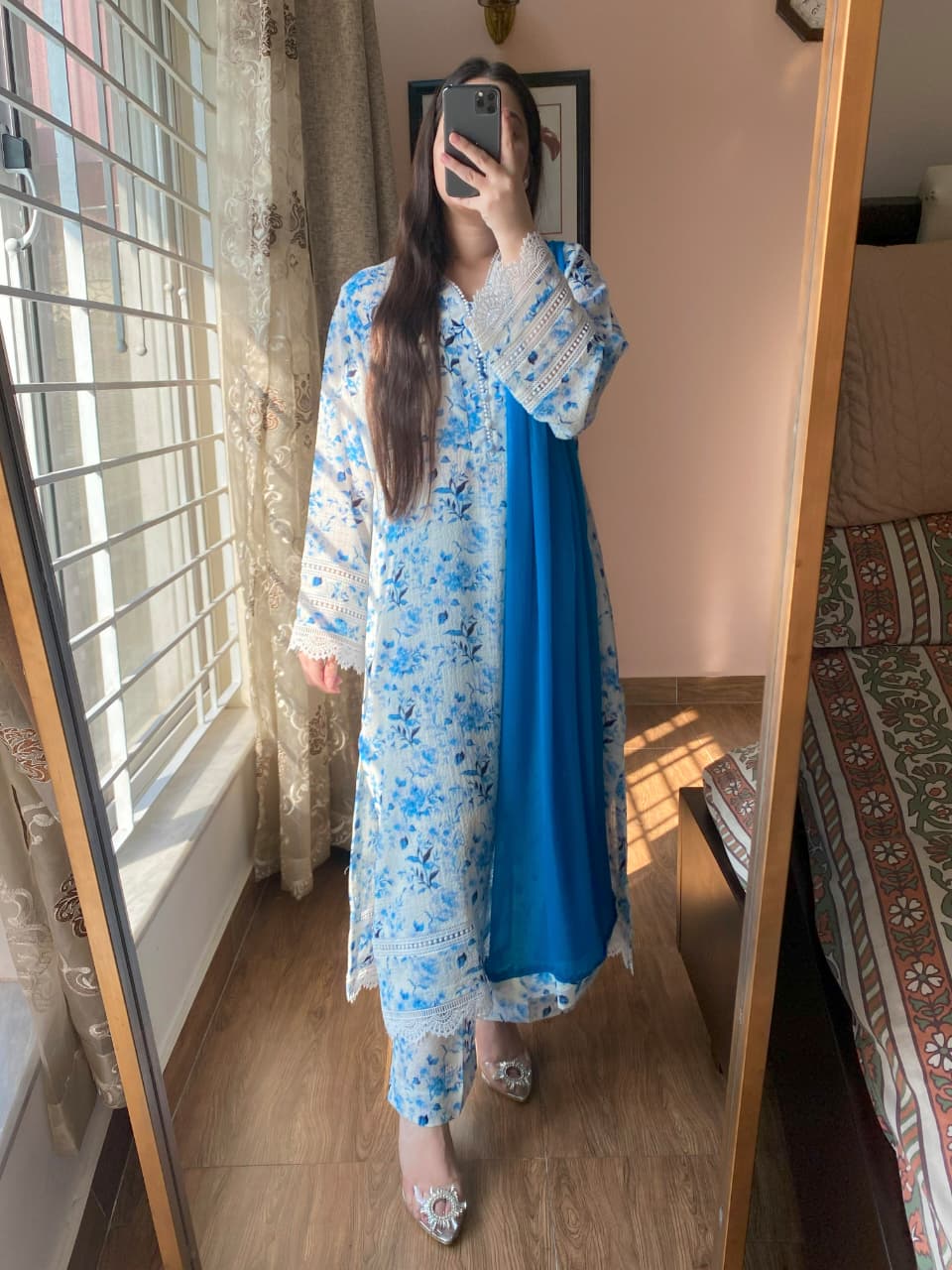 3 Piece - Georgette Dress with Trouser