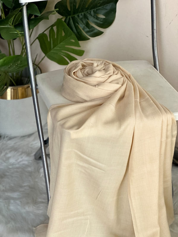 Beige Acrylic Wool Shawls