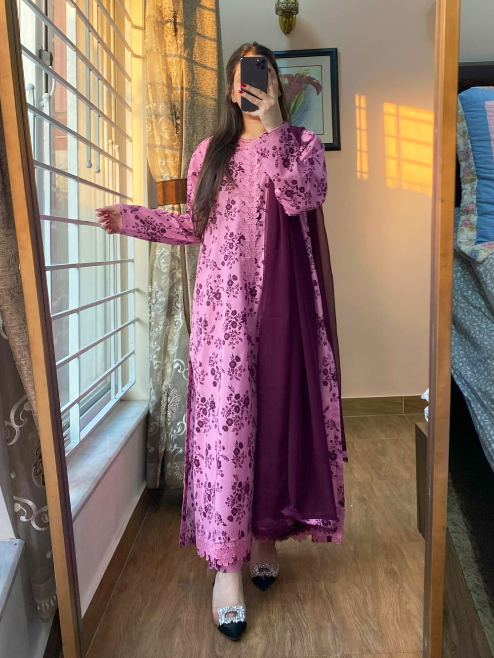 3 Piece - Lawn Cambric Printed Dress