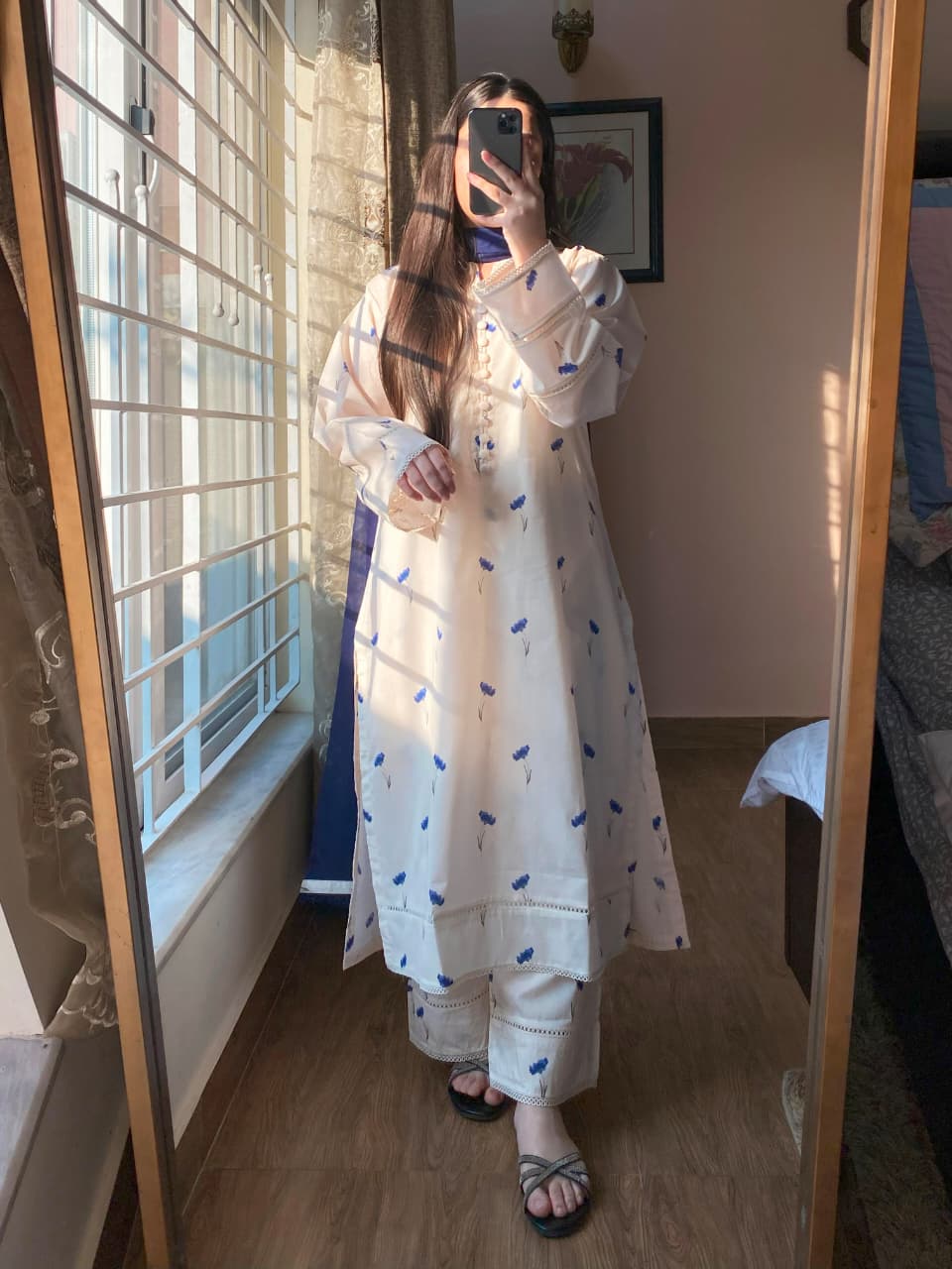 3 Piece - Lawn Cambric Printed Dress