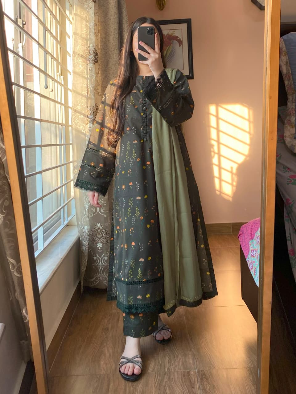 3 Piece - Lawn Cambric Printed Dress