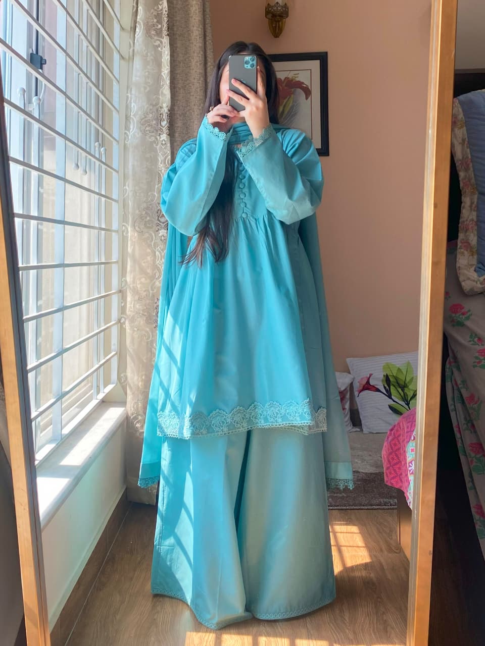 3 Piece - Lawn Dress With Loose Plazo