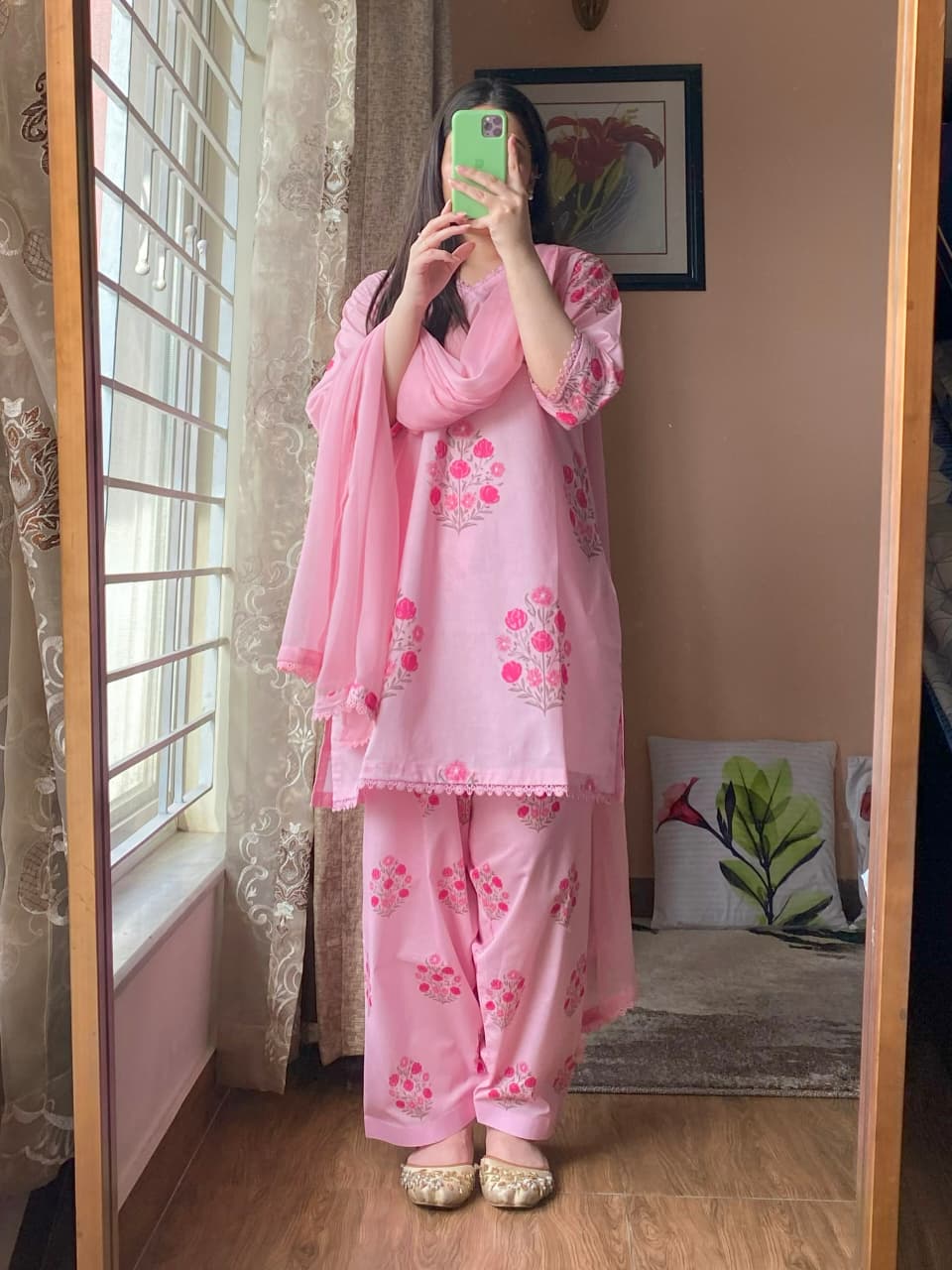 3 Piece - Lawn Printed Dress With Shalwar