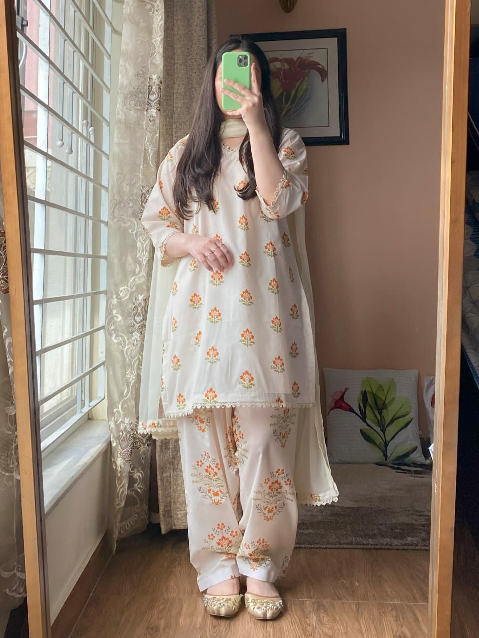 Lawn Printed Dress With Shalwar