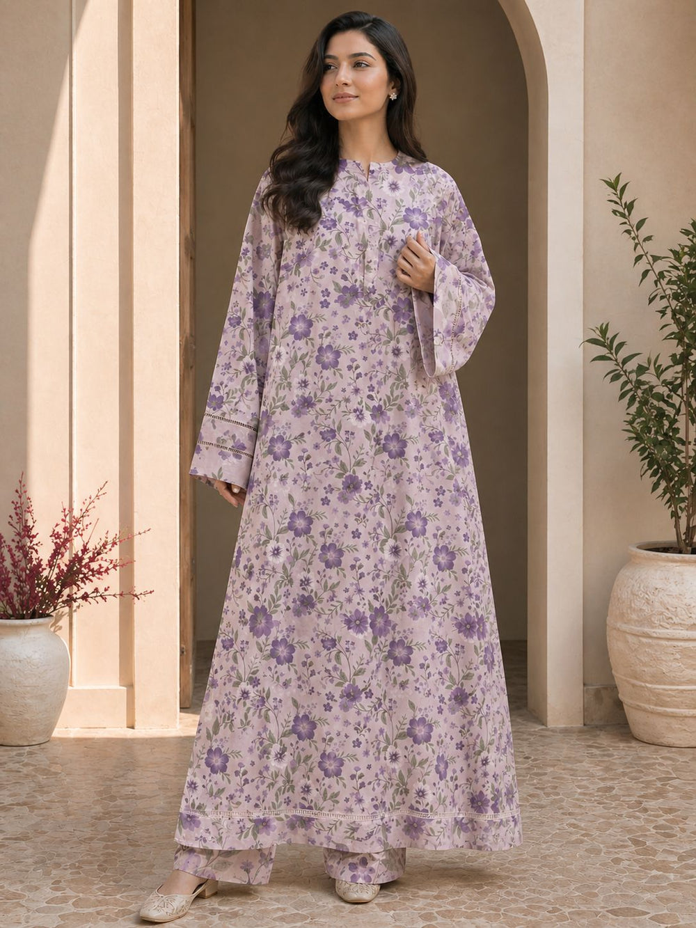 2 PIECE - UNSTITCHED LAWN PRINTED SUIT