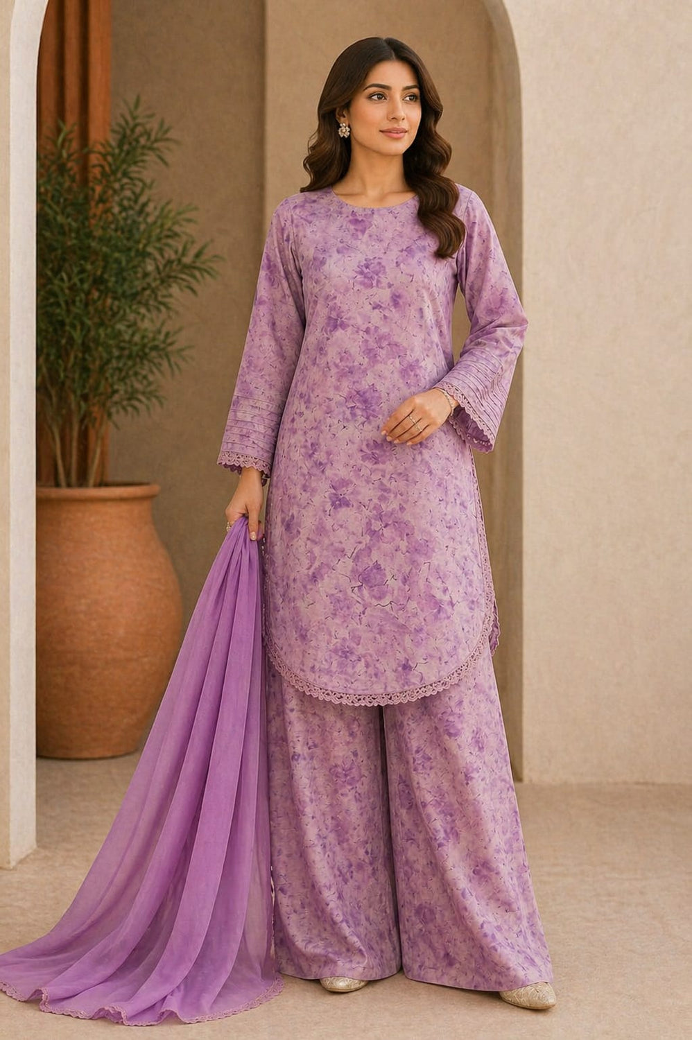 3 PIECE - UNSTITCHED LAWN PRINTED SUIT