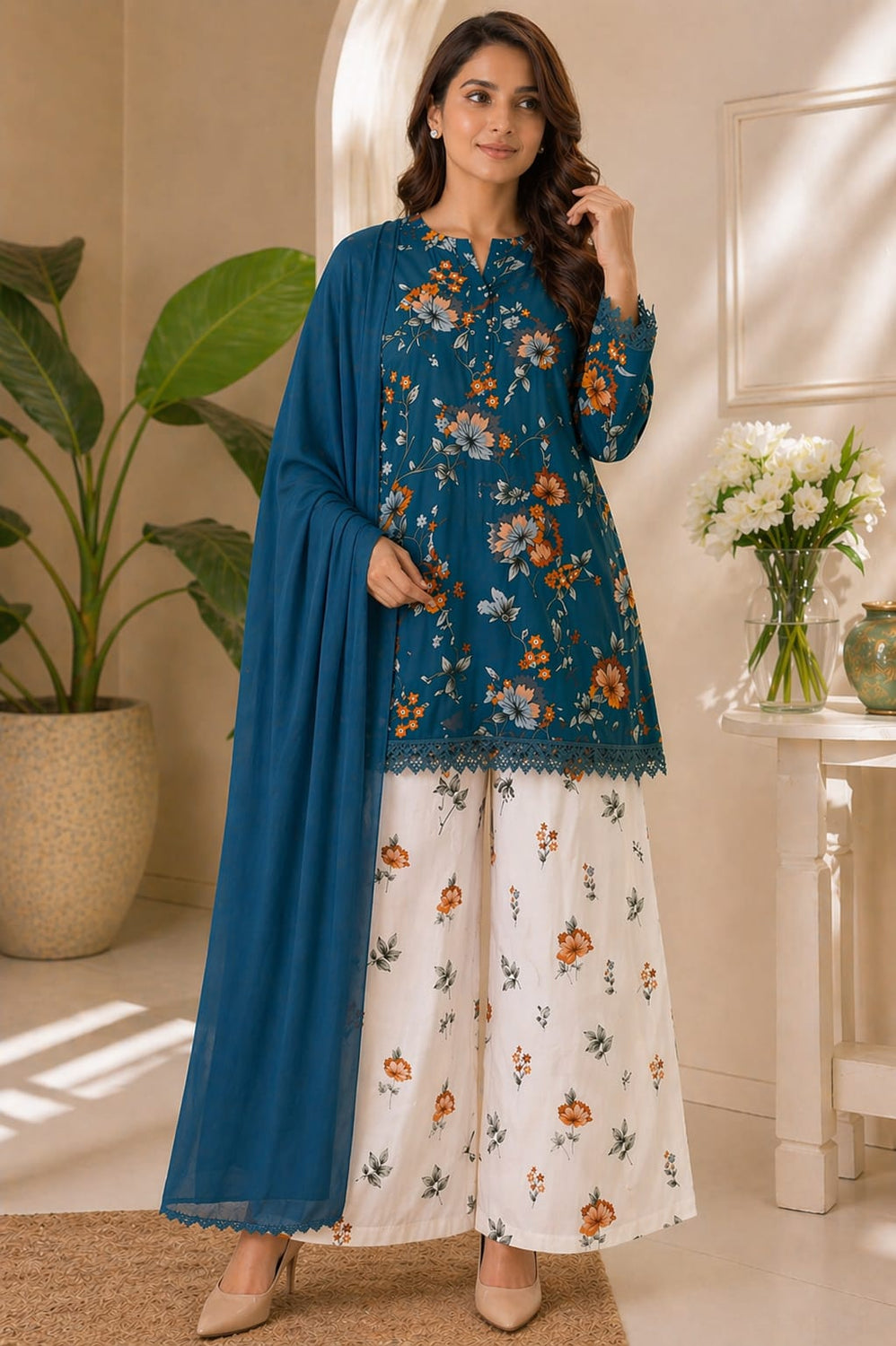 3 PIECE - UNSTITCHED LAWN PRINTED SUIT
