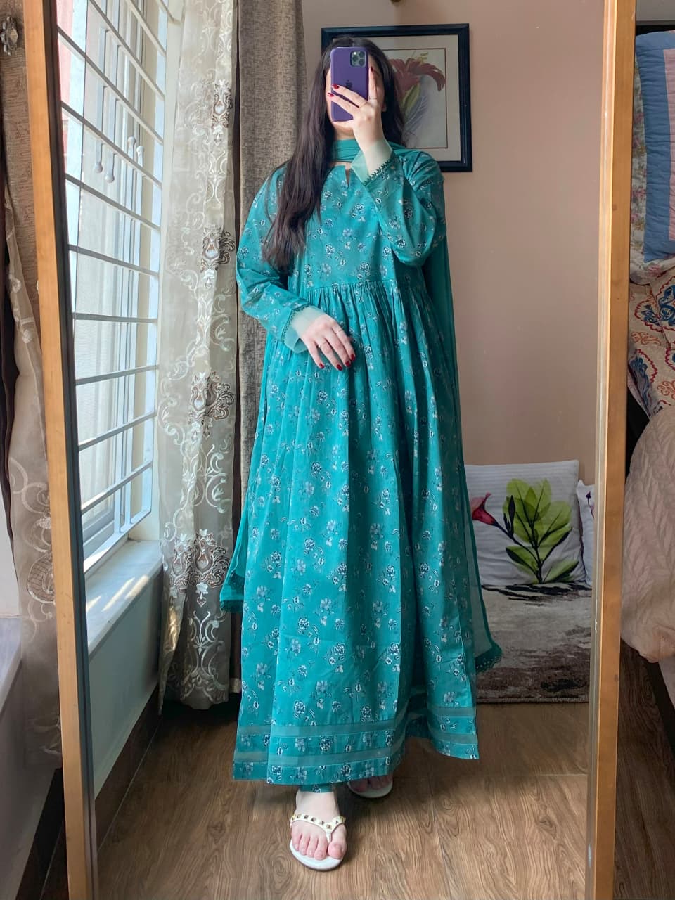 3 Piece - Lawn Printed Dress With Trouser