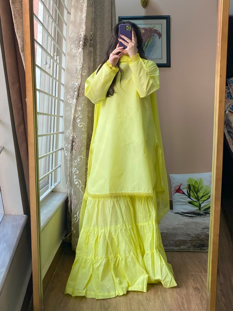 3 Piece - Lawn Dress with Sharara