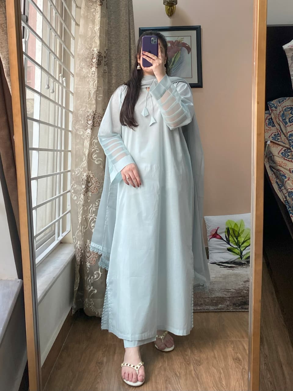 3-Piece Lawn Dress with Trouser