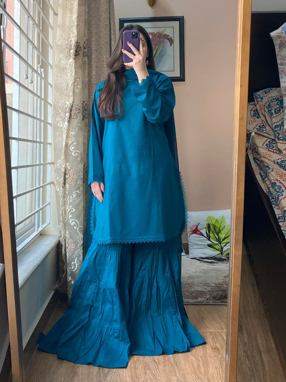 3 Piece - Lawn Dress with Sharara
