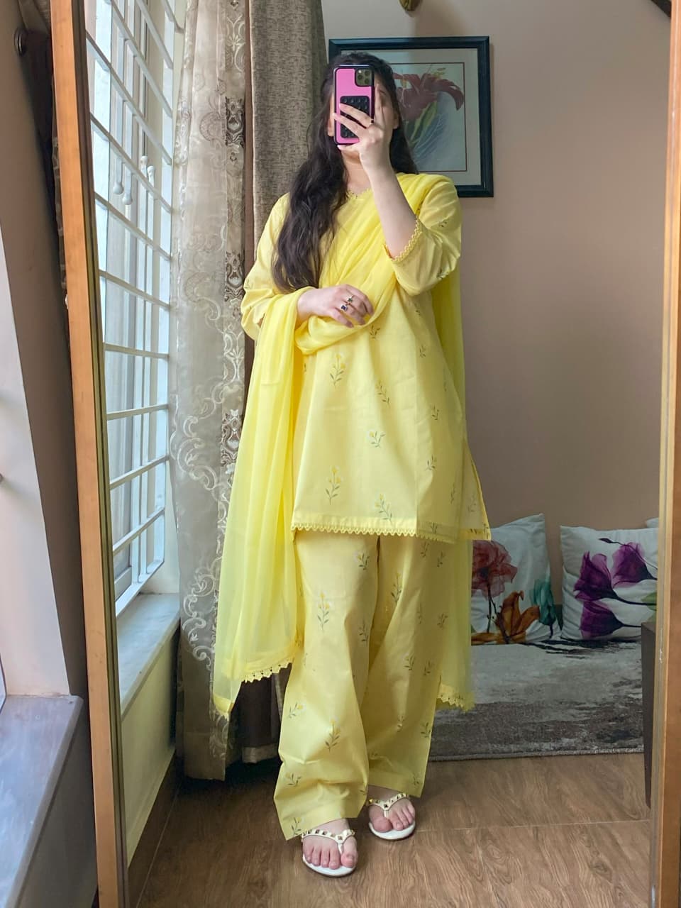 3 Piece - Lawn Printed Stitched Dress With Shalwar