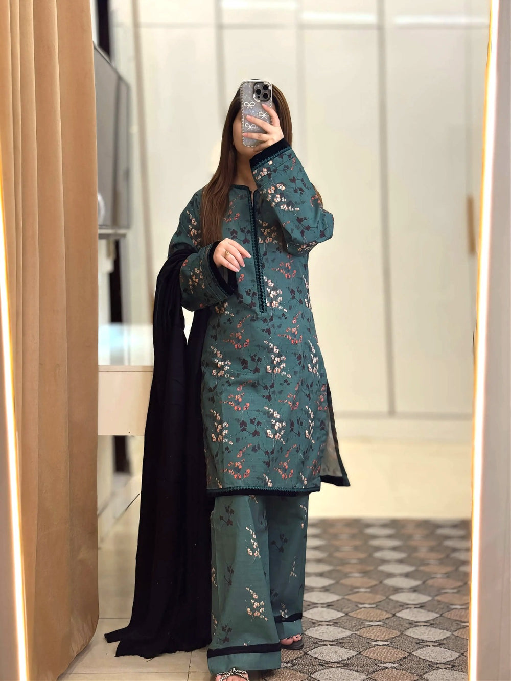 3 Piece - Khaddar Printed Dress