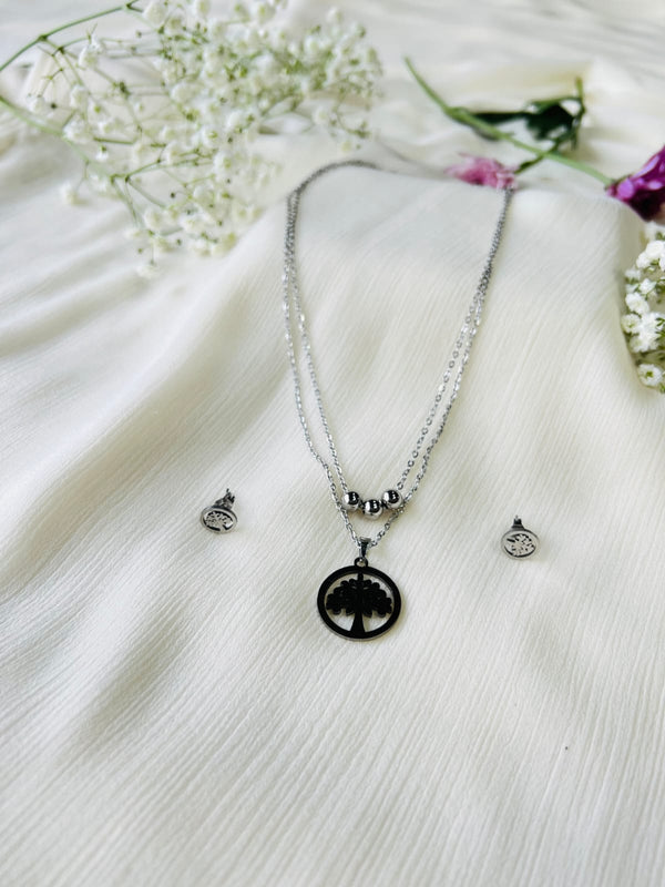 Elegant Silver Necklace & Earring Set