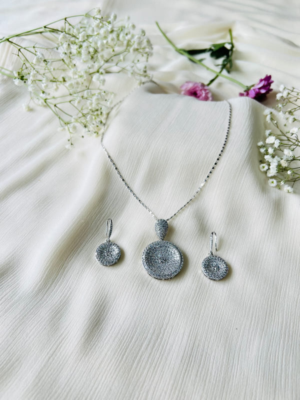 Elegant Silver Necklace & Earring Set