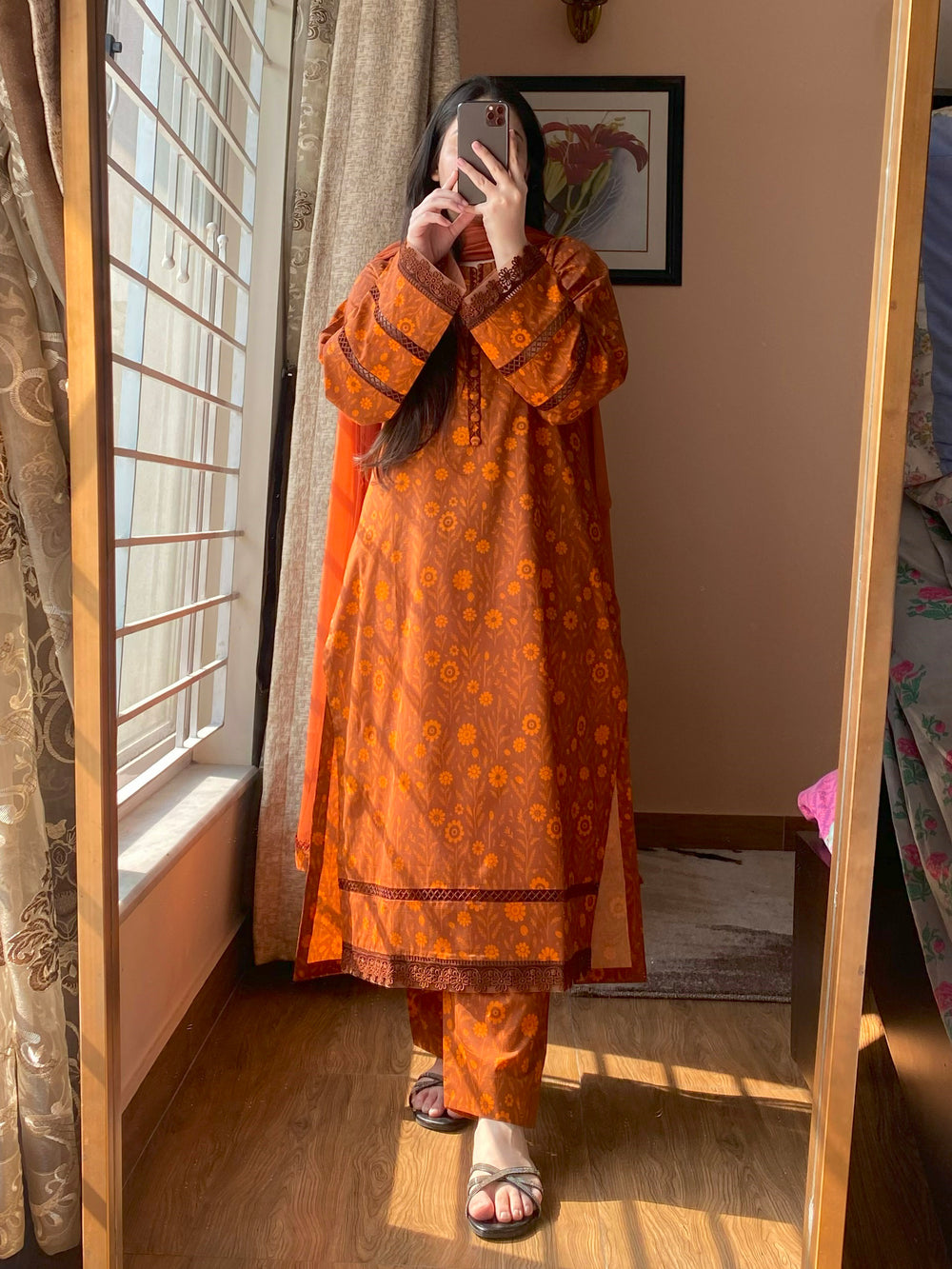 3 Piece - Lawn Cambric Printed Dress