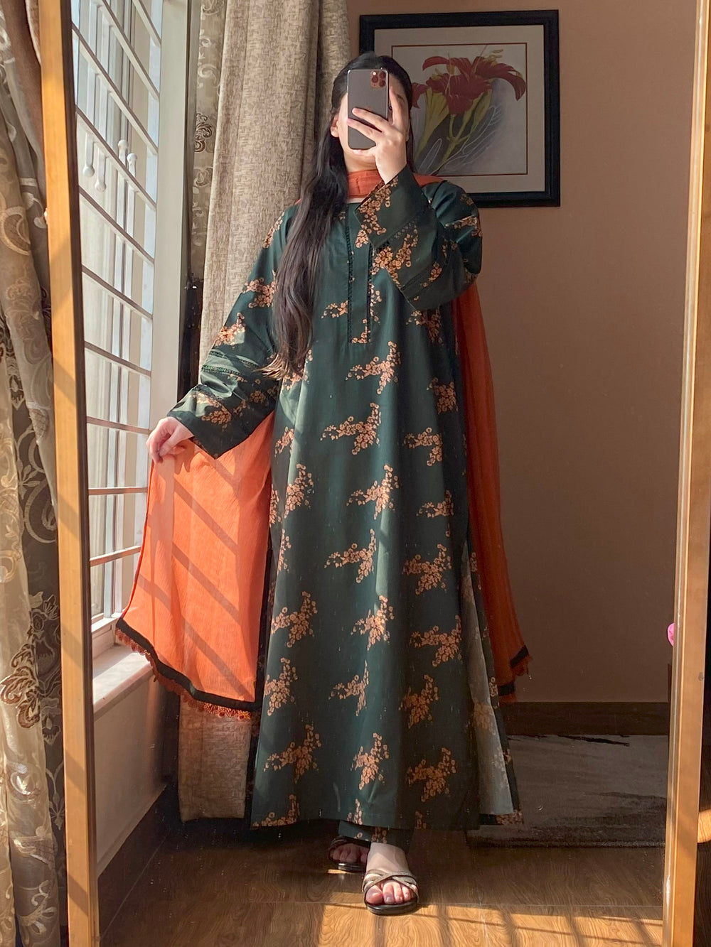 3 Piece - Lawn Cambric Printed Dress