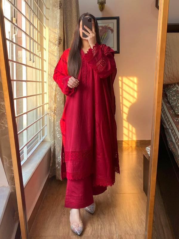 3 Piece - Slub Khaddar Dress