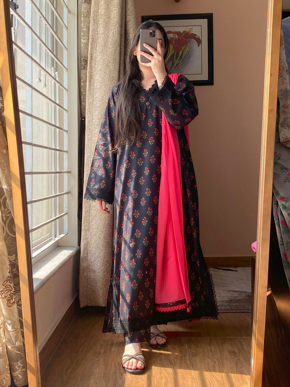 3 Piece - Lawn Cambric Printed Dress